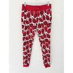 Little Sleepies NEW Womens Love Bug Ladybug Heart Pants Small Red